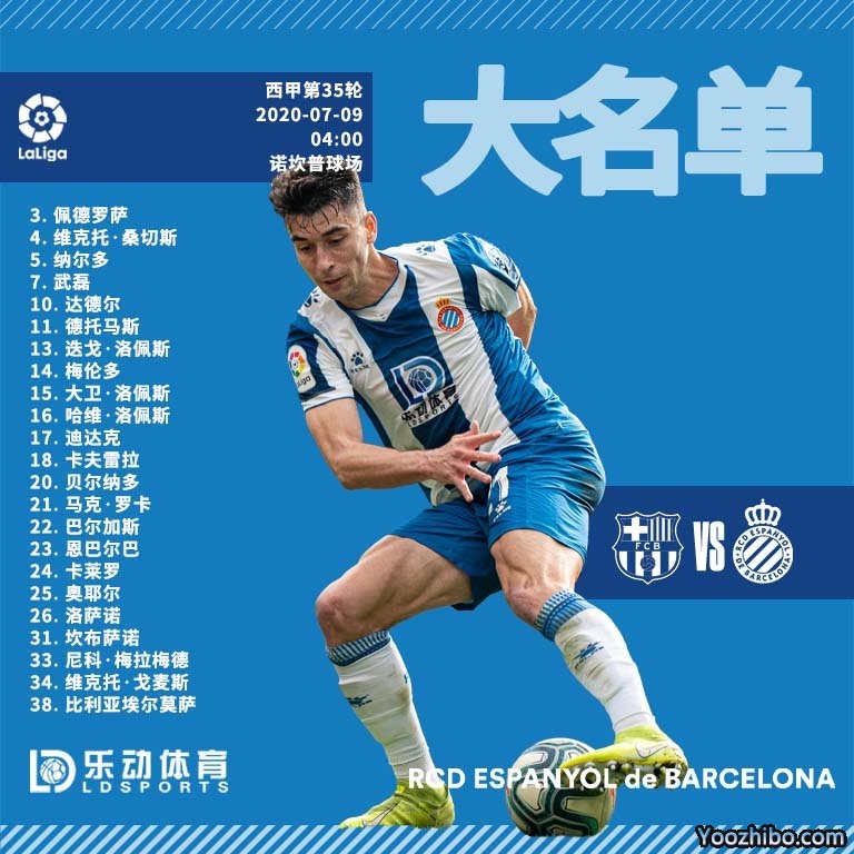 西班牙人vs<a href=/look/zuqiuzhibo/barcelona/ target=_blank class=infotextkey>巴萨</a>大名单