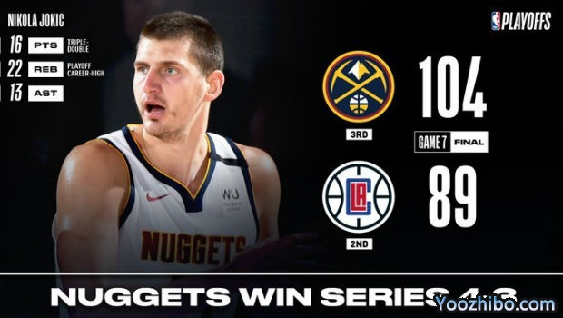 <a href=/look/lanqiuzhibo/nuggets/ target=_blank class=infotextkey>掘金</a>胜<a href=/look/lanqiuzhibo/clippers/ target=_blank class=infotextkey>快船</a>大比分4-3晋级西决！