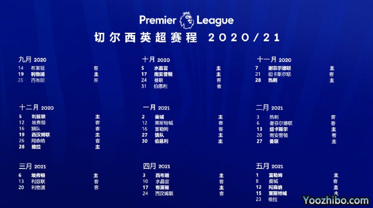 20/21赛季<a href=/look/zuqiuzhibo/chelsea/ target=_blank class=infotextkey>切尔西</a>赛程表出炉